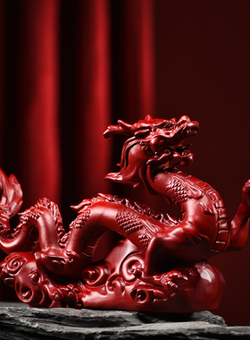 木雕摆件龙实木头雕刻十二生肖家居装饰客厅书架办公司工艺贺礼品