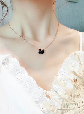 高级黑天鹅项链情人节礼物送女友