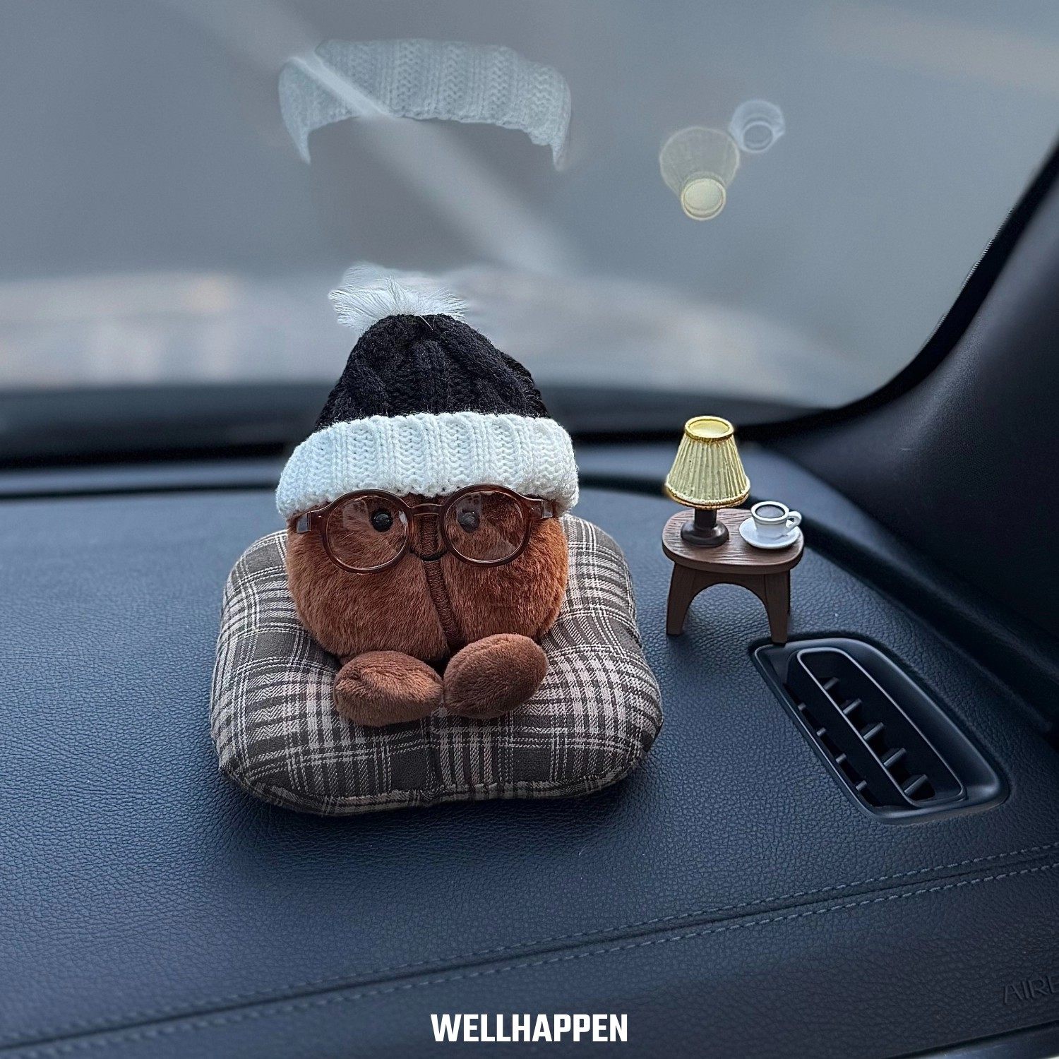 过冬躺平咖啡豆汽车内装饰品摆件中控台副驾驶可爱有趣车载玩偶,淘宝优惠券,粉丝福利购,淘宝优惠卷