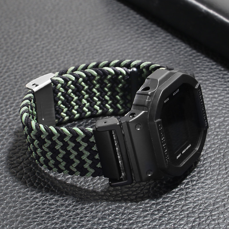 适配卡西欧DW5600 GWM5610 GWB5600 GW5000 5035编织尼龙改装表带 - 图1