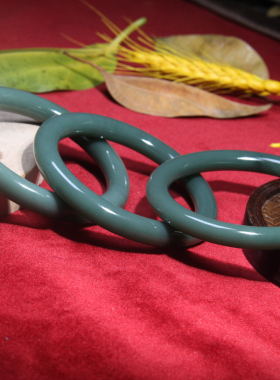 【鸭蛋青三只镯】熙立然光新疆和田玉高端玉石工厂加工精品玉手镯