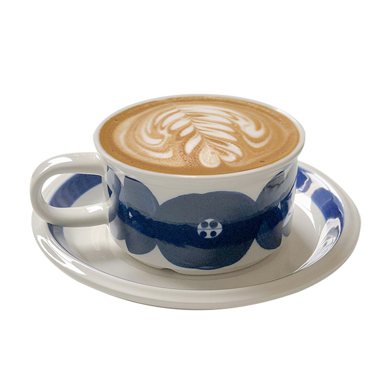 芬兰中古陶瓷杯 手绘咖啡杯牛奶杯 复古早餐杯下午茶杯碟170ml,淘宝优惠券,粉丝福利购,淘宝优惠卷