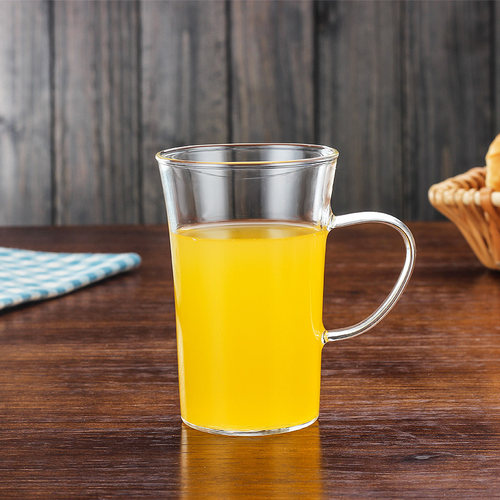 高硼硅耐热玻璃茶壶 家用透明带把绿茶杯 简约牛奶果汁咖啡杯子 - 图1