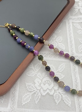 天然石珠子链女精致气质项链手链