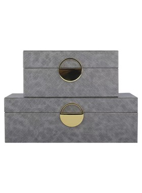 现代简约轻奢皮革首饰收纳盒