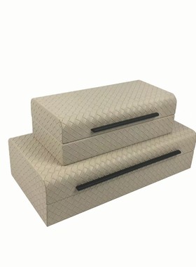 现代简约轻奢皮革首饰收纳盒