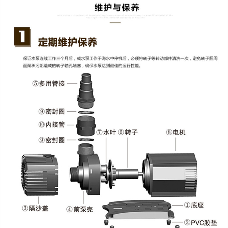 创星AX-10000鱼缸鱼池喷泉变频潜水泵冲浪抽水泵循环过滤泵静音-图2