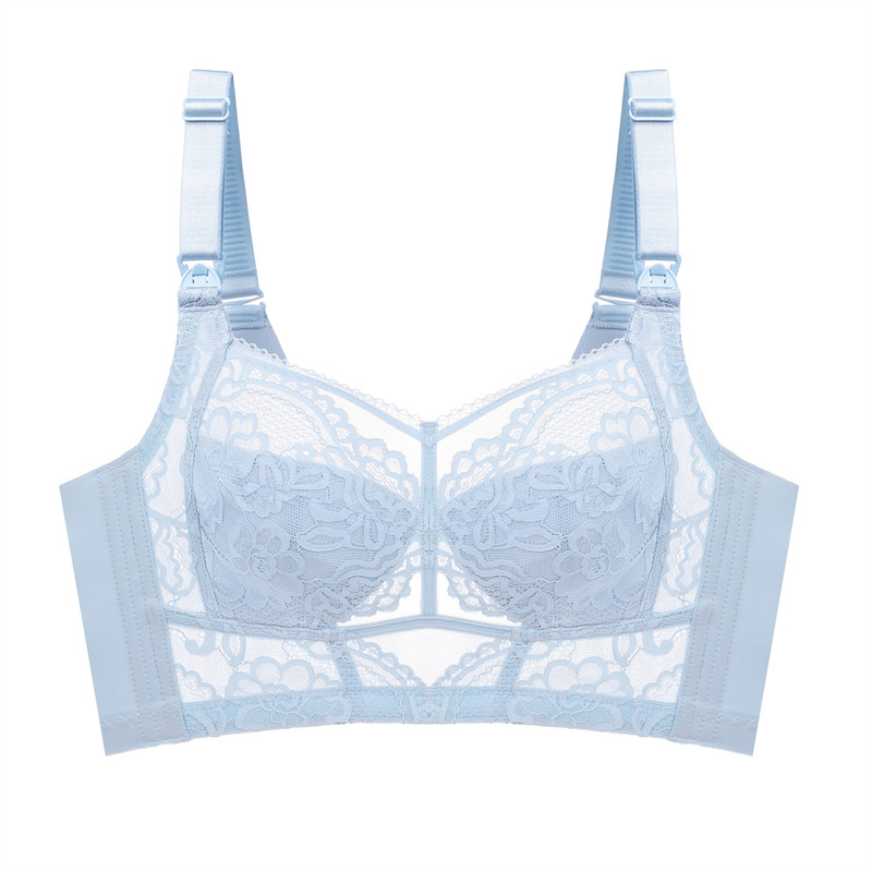 哺乳文胸怀孕期聚拢大码超薄款喂 港模哺乳文胸