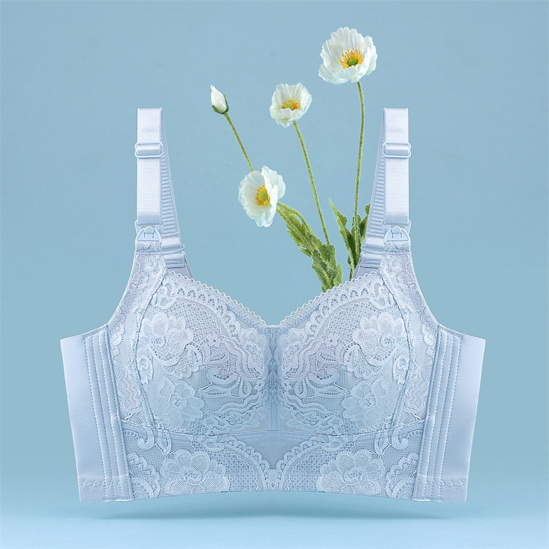 哺乳文胸怀孕期聚拢大码超薄款喂 港模哺乳文胸