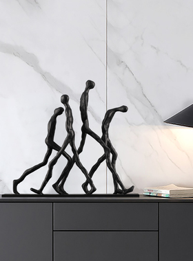 创意铸铁抽象人物摆件北欧客厅卧室玄关书房电视柜样板房家居饰品
