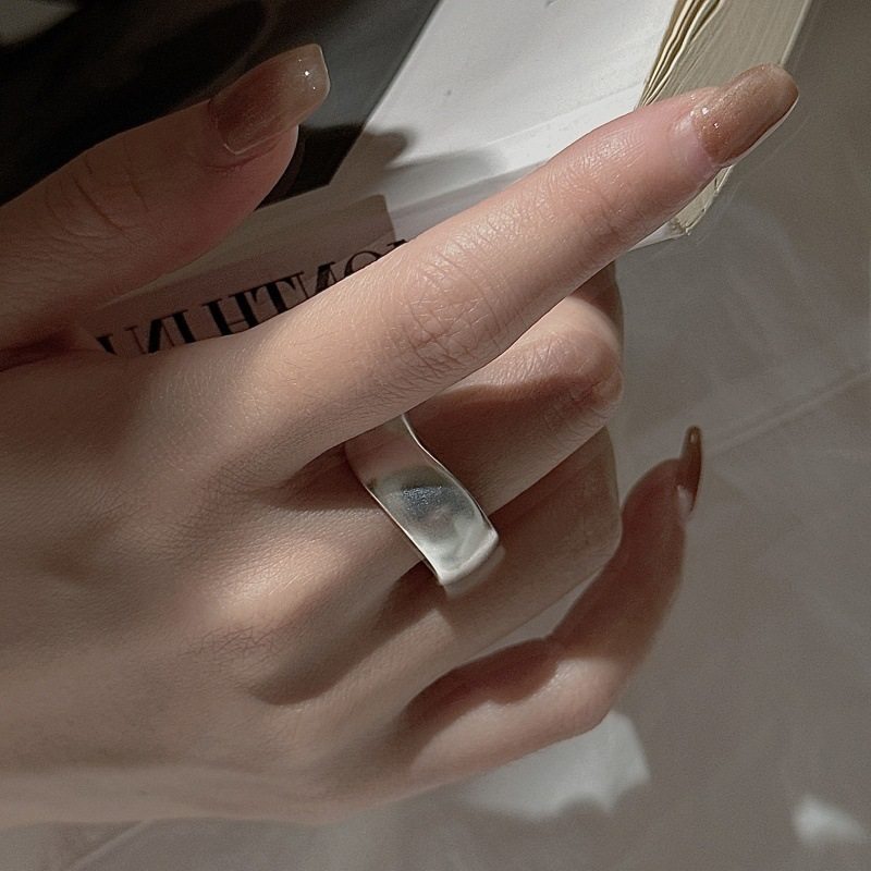 S925纯银韩版小众设计感闭口重工日系博主指环韩国风时髦戒指,淘宝优惠券,粉丝福利购,淘宝优惠卷