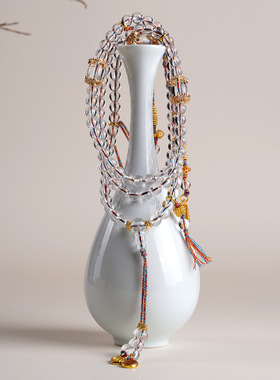 批发天然白水晶108颗佛珠多圈手链项链文创国潮手串男女新款念珠