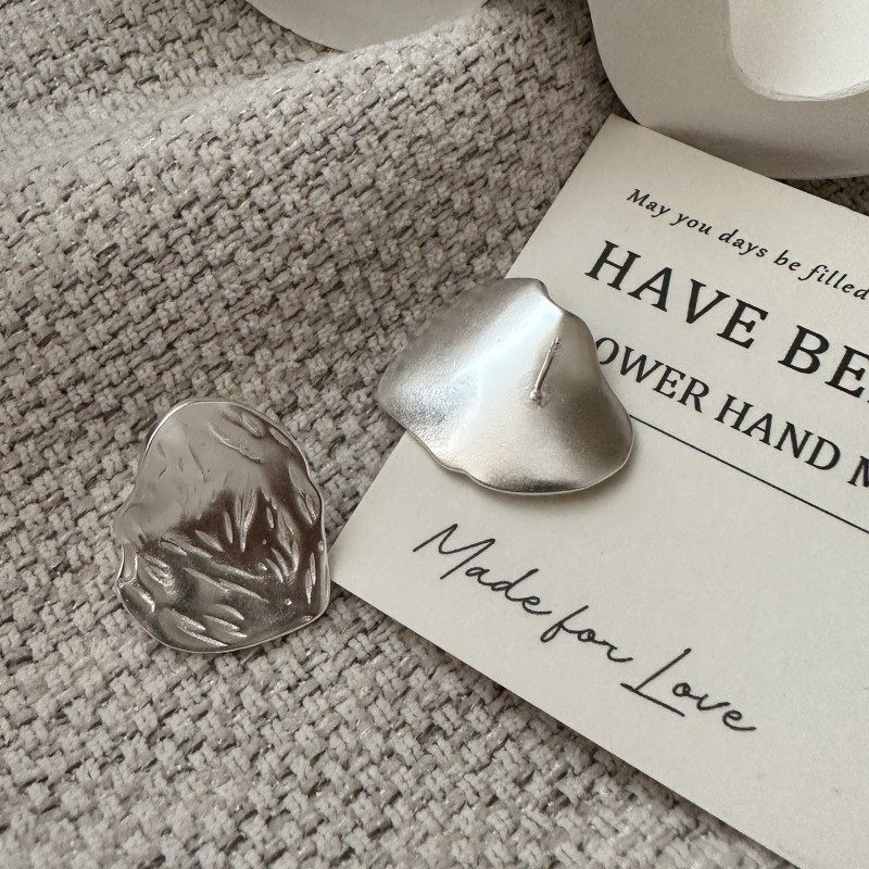 S925纯银韩版小众设计感异形纹理耳环韩式风简约时髦复古耳饰品,淘宝优惠券,粉丝福利购,淘宝优惠卷