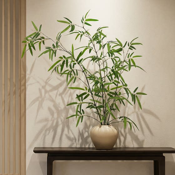 Bamboo simulation green plant ornaments high-end realistic decoration
