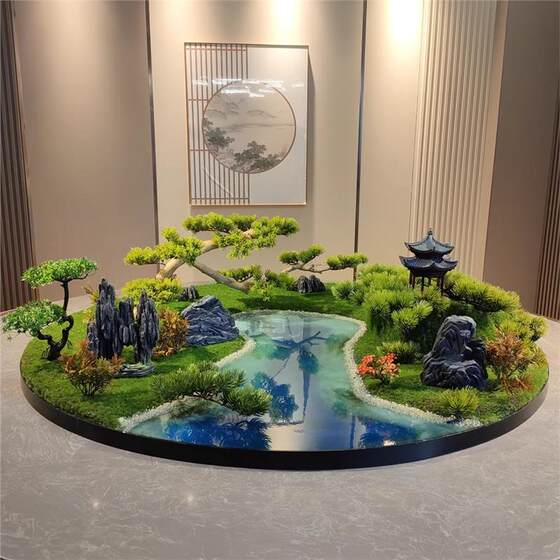 Decorative bonsai flowers in the middle of the dining table
