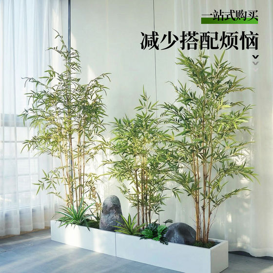 Simulated bamboo landscaping indoor new Chinese style decorative landscape