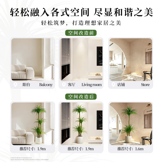 Simulated green plant Dracaena high-end light luxury indoor living room large floor-standing decoration ornaments bionic plant fake tree