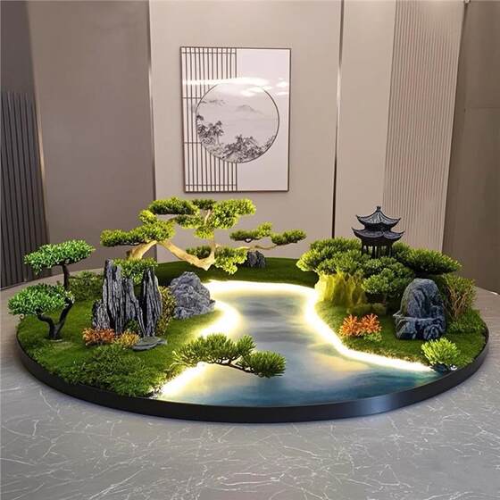 Decorative bonsai flowers in the middle of the dining table
