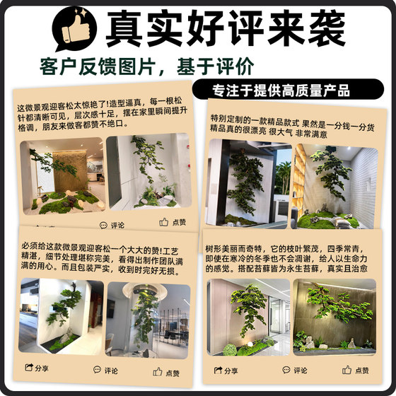 Simulated hanging pine tree welcoming pine podocarpus landscaping