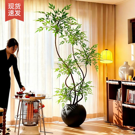 Simulated green plants, high-end light luxury nandina potted plants