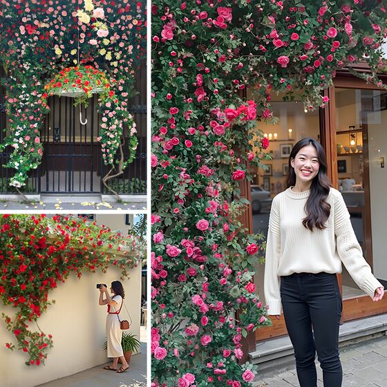 Simulated rose vine internet celebrity background