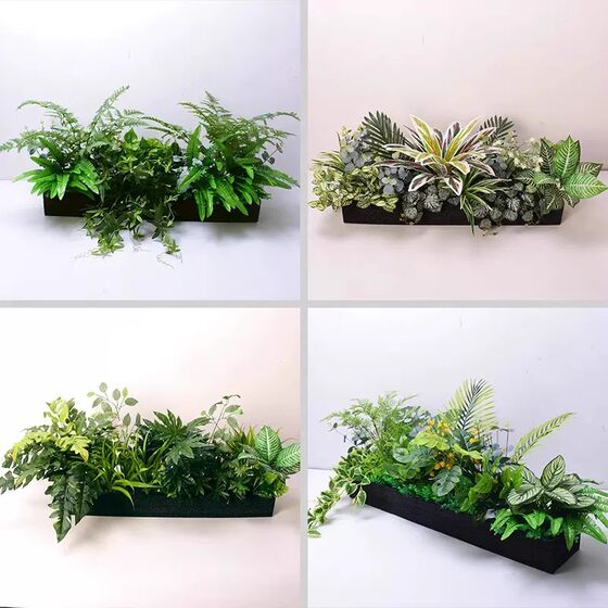 Simulated green plants and simulated flowers outdoor combination
