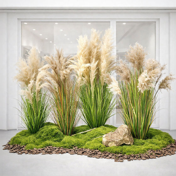 Simulated green plant combination reed grass landscaping plants