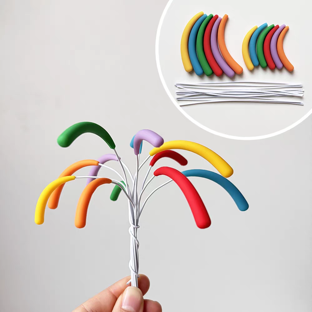 2026网红新年炫彩火花元旦跨年烘焙装扮软胶彩色礼花蛋糕装饰插件,淘宝优惠券,粉丝福利购,淘宝优惠卷