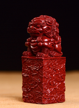 高含量紫金砂原石朱砂狮子摆件印章招财醒狮家居办公室装饰品礼物
