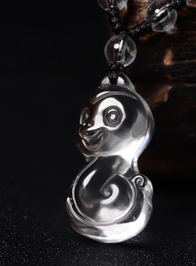 天然黄水晶十二生肖属蛇吊坠