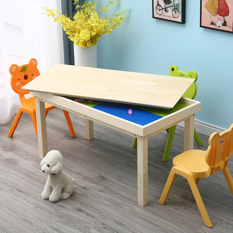 益智实木沙盘桌多功能儿童游戏桌玩沙桌太空玩具桌子大号桌积木桌 - 图2