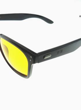 夜视镜新款方形简单粗框墨镜茶色黄色半透男女潮复古配近视太阳镜