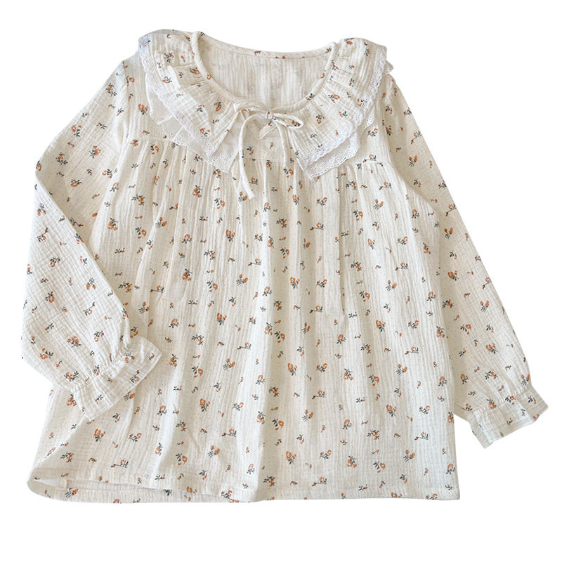 孕妇春秋纯棉纱布月子服5月份睡衣 蓝莜娜家居服套装