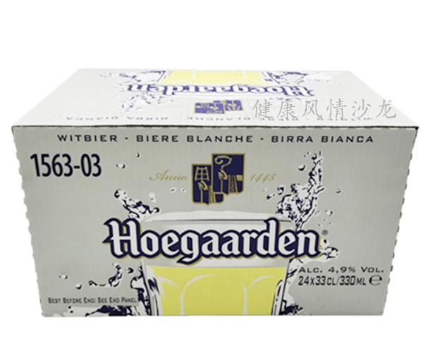 比利时 进口Hoegaarden 福佳白啤酒330ml*24瓶整箱 - 图1