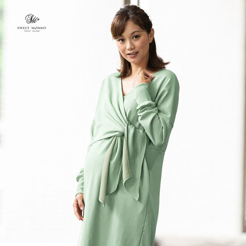 sweetmommy日本孕妇长款春秋连衣裙 SweetMommy海外连衣裙