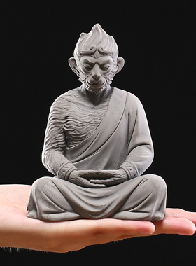 鱼缸造景水泥中式风孙悟空佛像