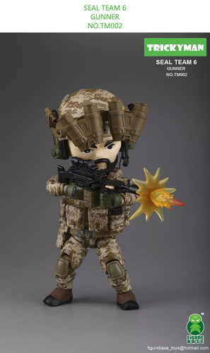 52TOYS FigureBaseFB 5寸Q版TrickyMan海豹6队 步枪手机枪手兵人 - 图1