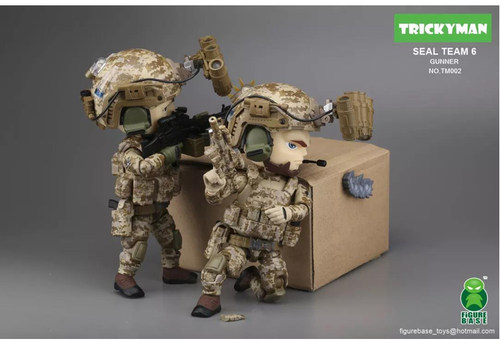 52TOYS FigureBaseFB 5寸Q版TrickyMan海豹6队 步枪手机枪手兵人 - 图3