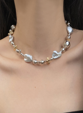 金属串珠女异型不规则项链锁骨链