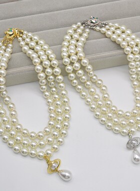 其他合金仿珍珠锁骨链女多层项链