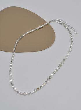 银色菱形小方块项链女夏新款ins