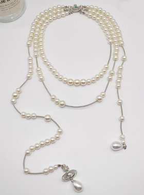 其他合金仿珍珠毛衣链女长款项链