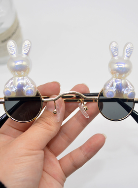 其他装饰椭圆形个性女镶钻眼镜