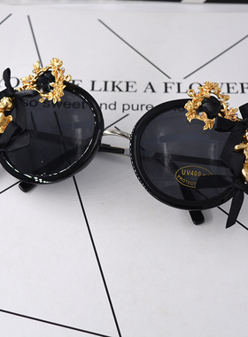 韩国潮女太阳镜巴洛克爱心镶钻