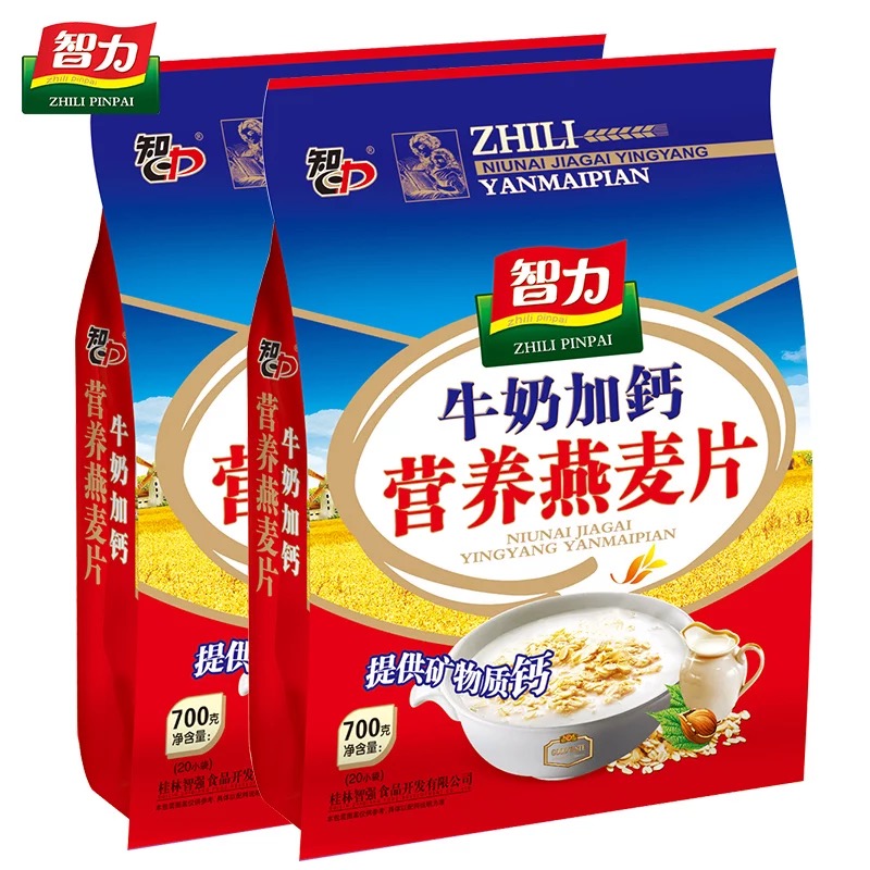 智力燕麦片核桃高钙700g*2即食牛奶加钙学生早餐营养健康冲饮食品 - 图2