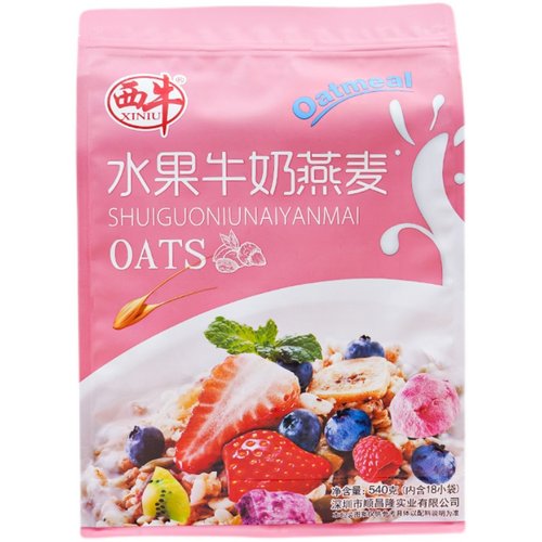 西牛水果牛奶燕麦片速溶即食营养早餐燕麦健康饱腹强冲饮品小袋装 - 图3