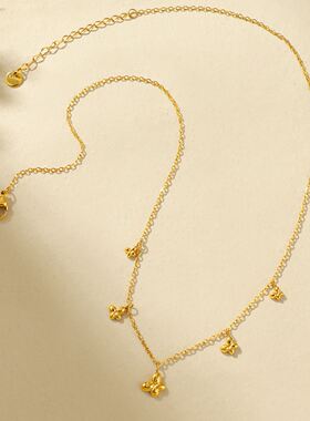 轻奢新款小众爆款蝴蝶吊坠项链女高级感气质小清新钛钢锁骨项链女