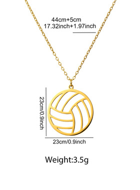 跨境镂空排球项链可刻字