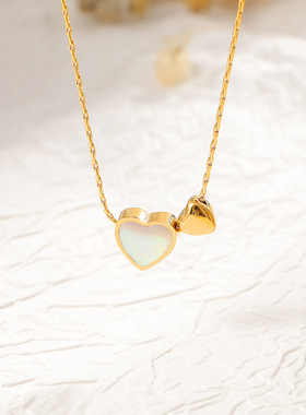 简约贝母爱心项链女12