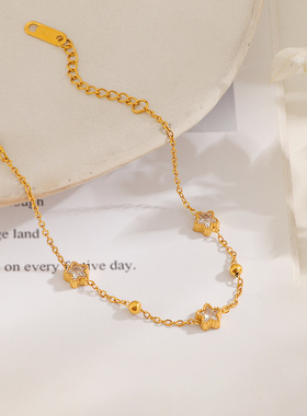 精致闪钻钛钢手链女款